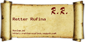 Retter Rufina névjegykártya